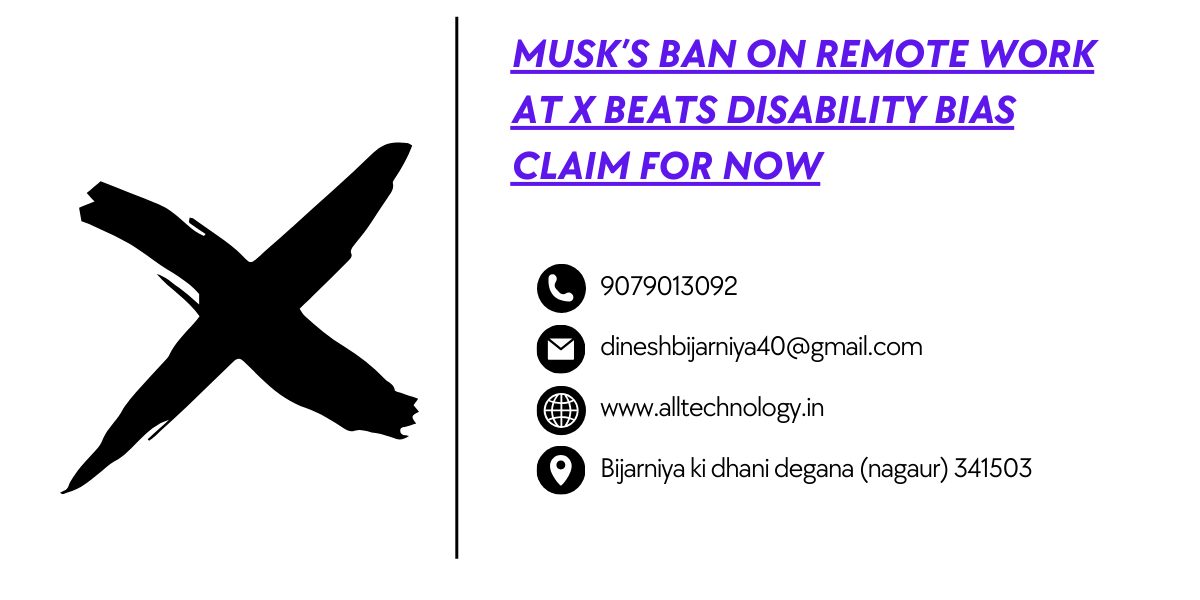 Musk’s ban on remote work at X beats disability bias claim for now